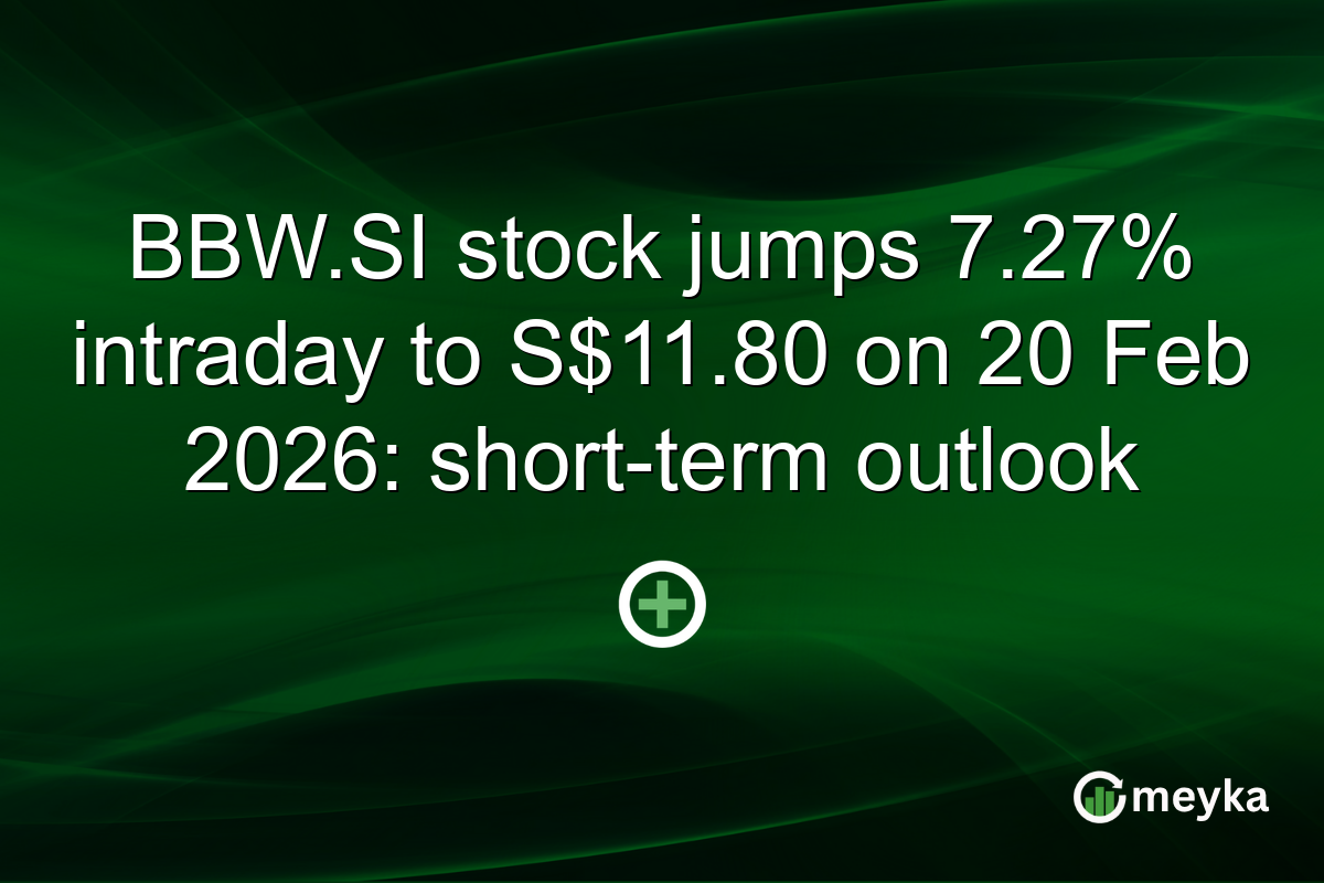 BBW.SI stock jumps 7.27% intraday to S$11.80 on 20 Feb 2026: short-term outlook