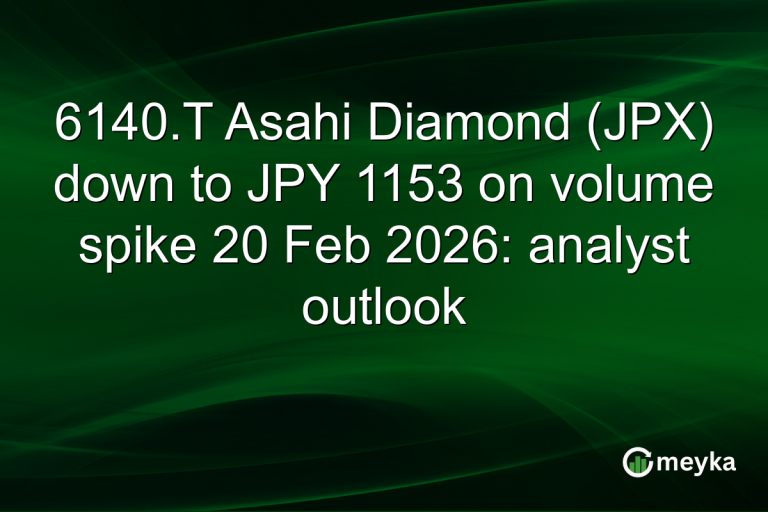 6140.T Asahi Diamond (JPX) down to JPY 1153 on volume spike 20 Feb 2026: analyst outlook