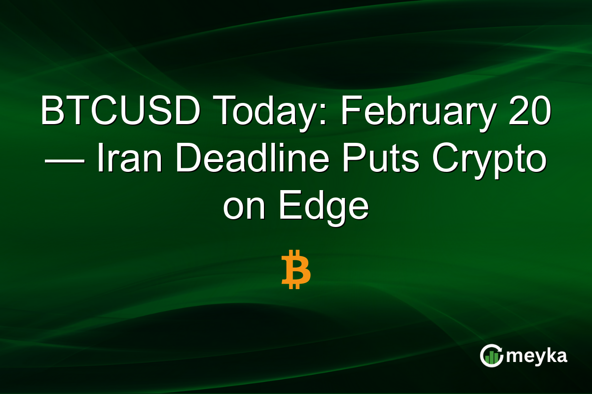 BTCUSD Today: February 20 — Iran Deadline Puts Crypto on Edge