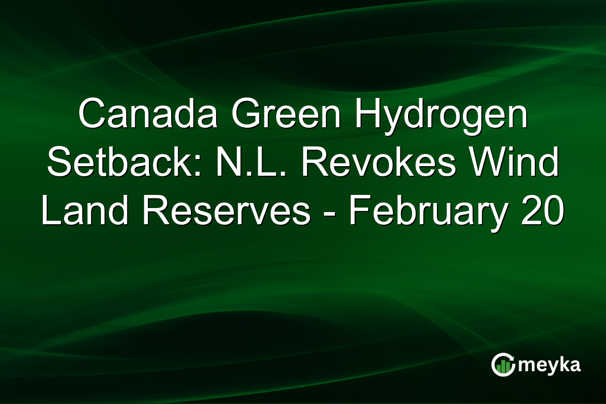 Canada Green Hydrogen Setback: N.L. Revokes Wind Land Reserves - February 20