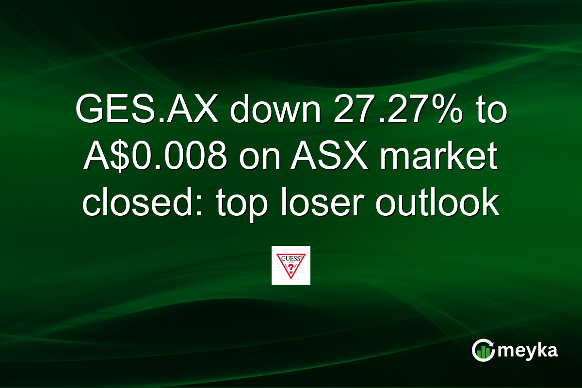 GES.AX down 27.27% to A$0.008 on ASX market closed: top loser outlook