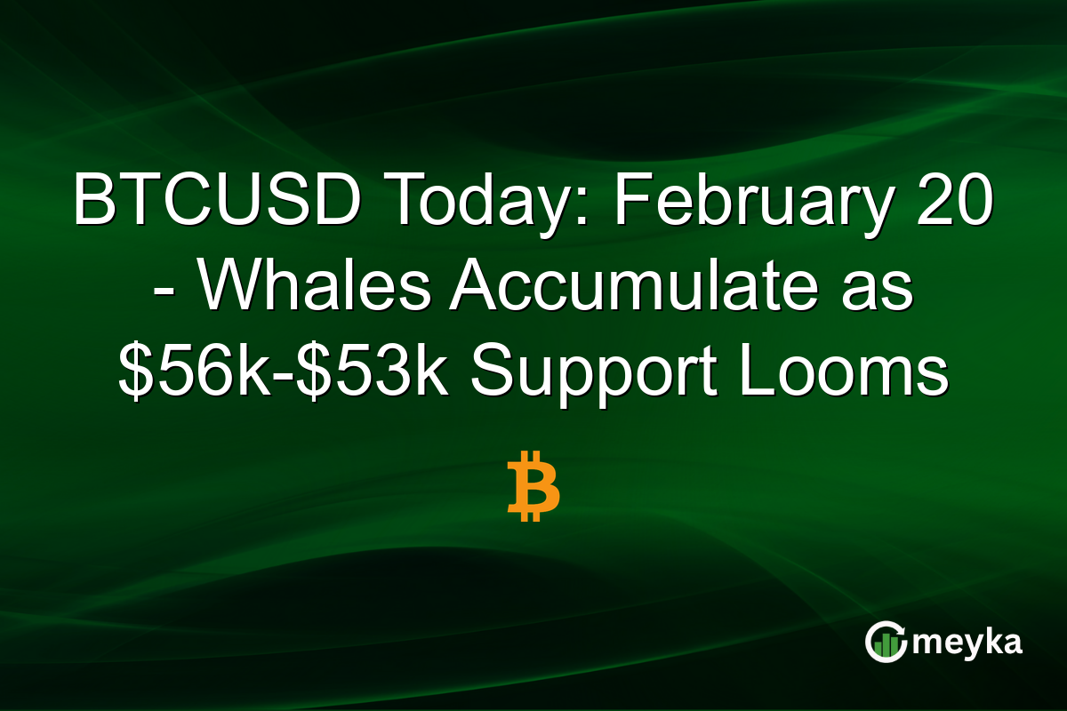 BTCUSD Today: February 20 - Whales Accumulate as $56k-$53k Support Looms