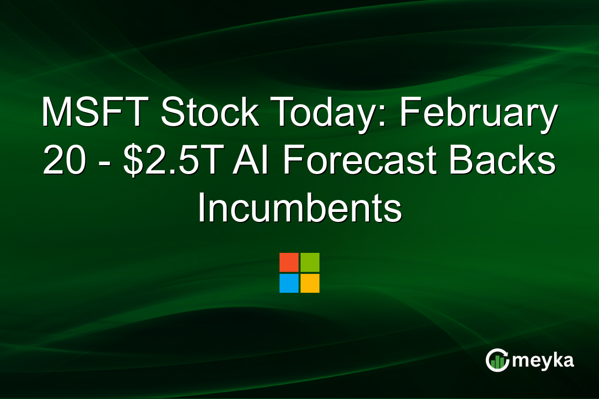 MSFT Stock Today: February 20 - $2.5T AI Forecast Backs Incumbents