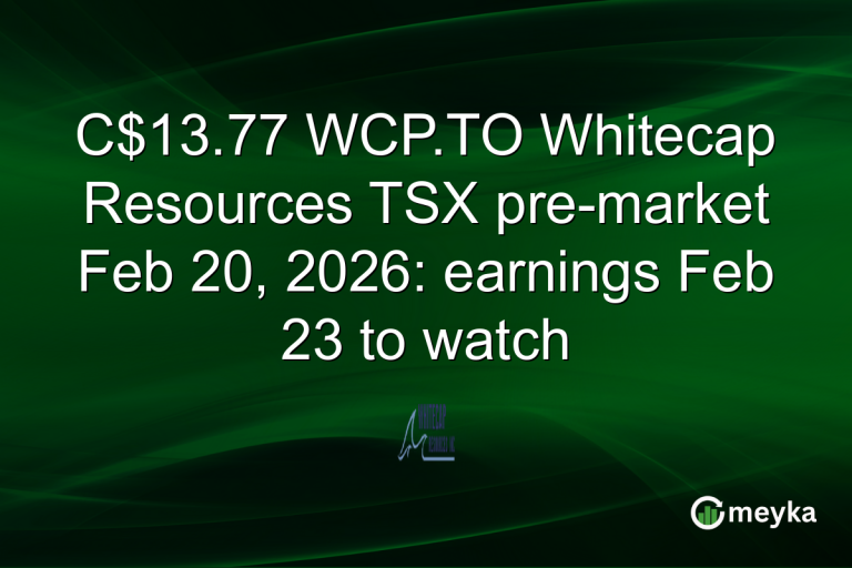 C$13.77 WCP.TO Whitecap Resources TSX pre-market Feb 20, 2026: earnings Feb 23 to watch