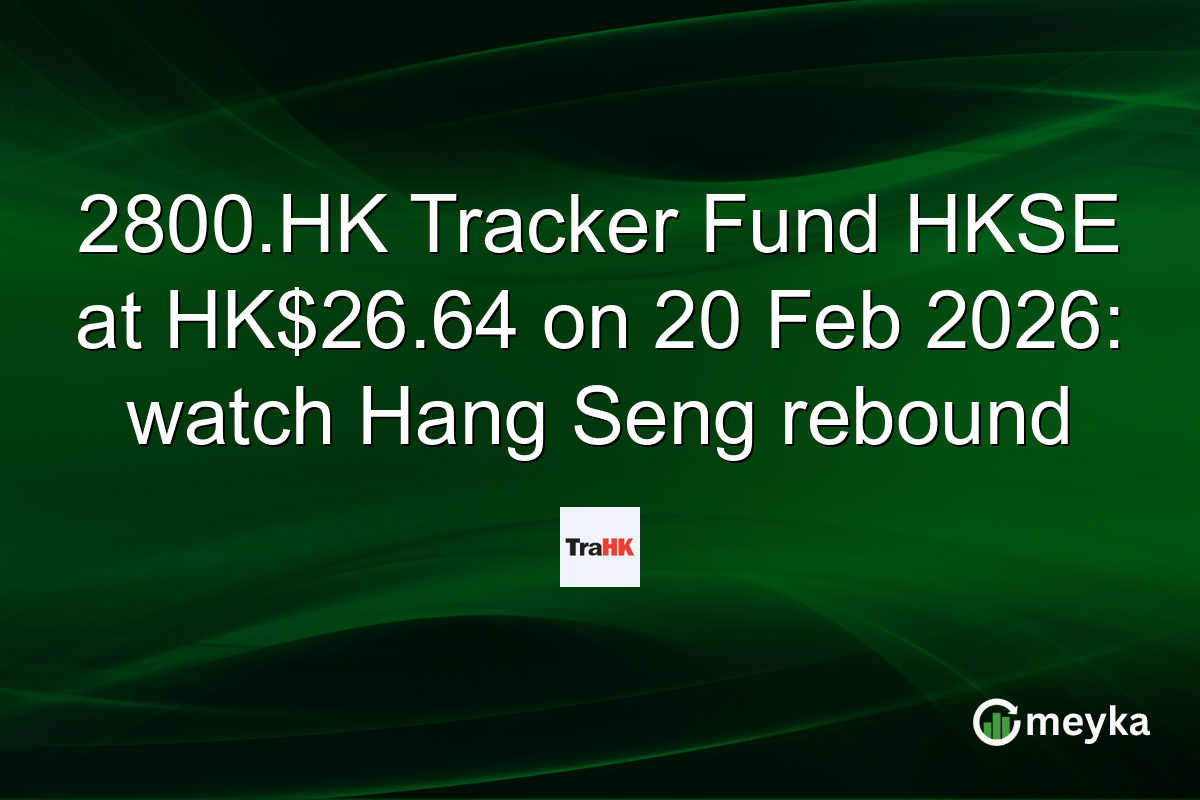2800.HK Tracker Fund HKSE at HK$26.64 on 20 Feb 2026: watch Hang Seng rebound
