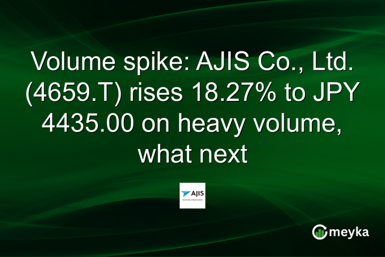 Volume spike: AJIS Co., Ltd. (4659.T) rises 18.27% to JPY 4435.00 on heavy volume, what next