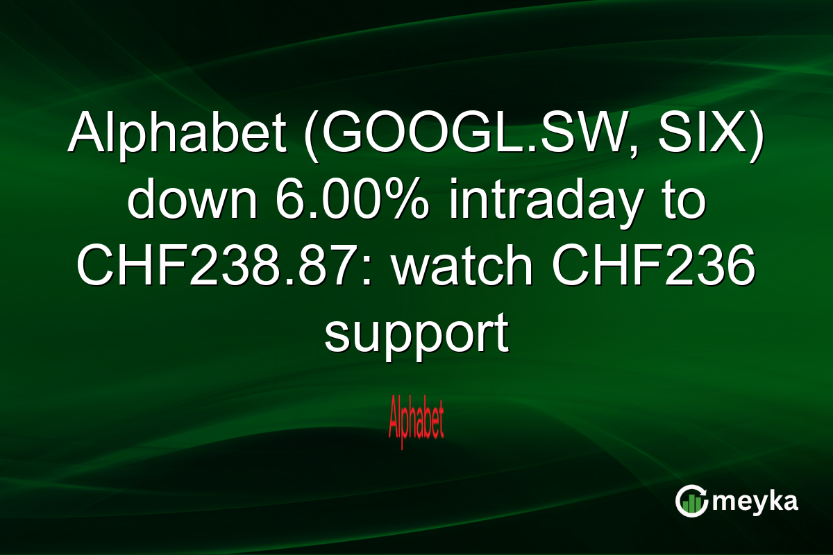 Alphabet (GOOGL.SW, SIX) down 6.00% intraday to CHF238.87: watch CHF236 support