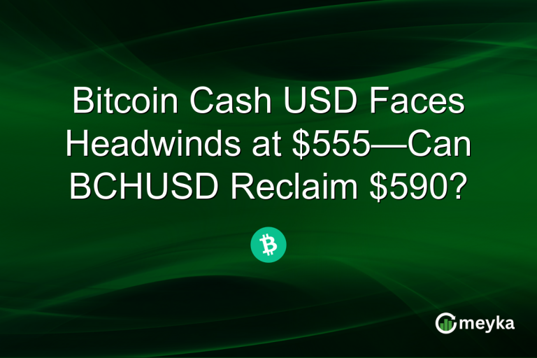 Bitcoin Cash USD Faces Headwinds at $555—Can BCHUSD Reclaim $590?