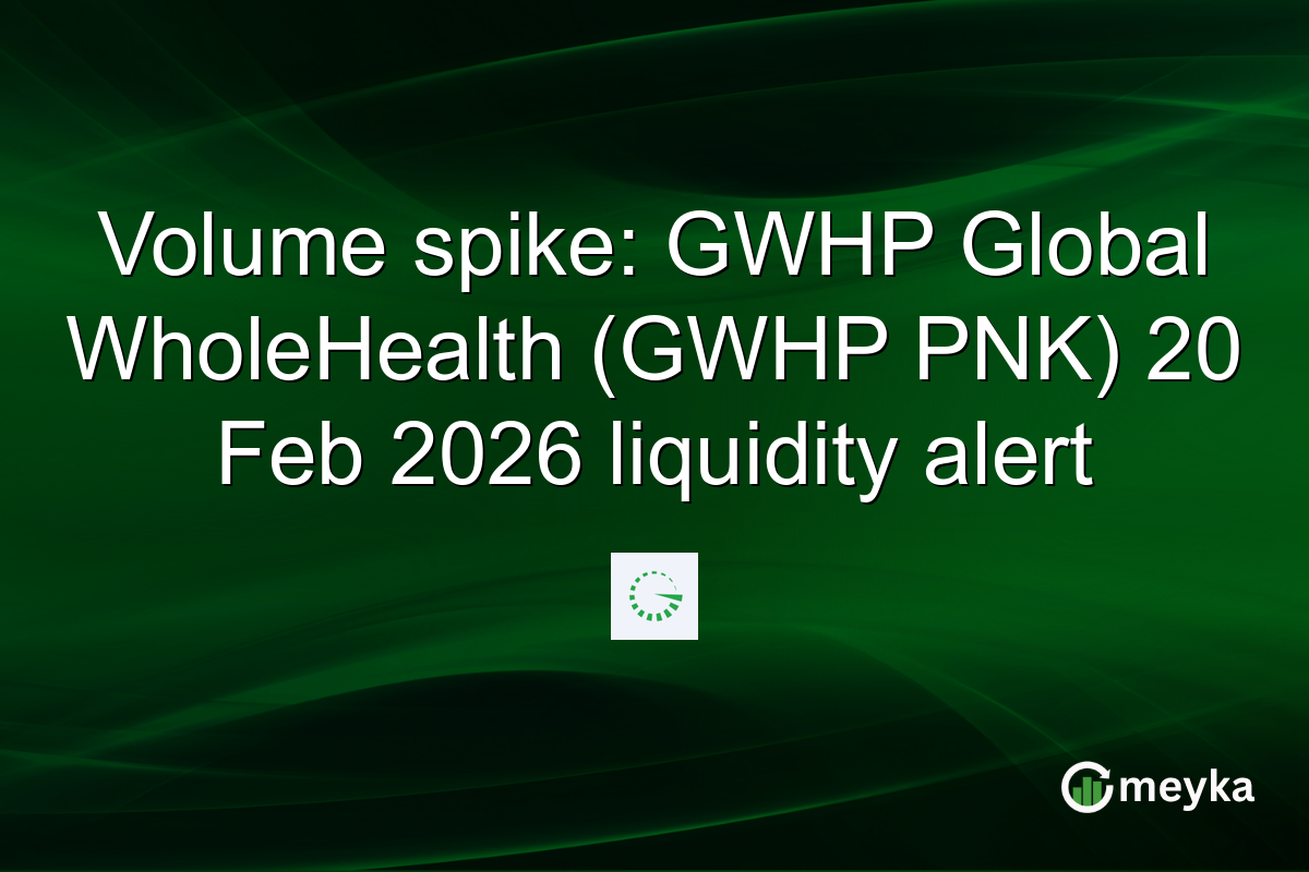 Volume spike: GWHP Global WholeHealth (GWHP PNK) 20 Feb 2026 liquidity alert