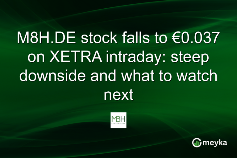 M8H.DE stock falls to €0.037 on XETRA intraday: steep downside and what to watch next
