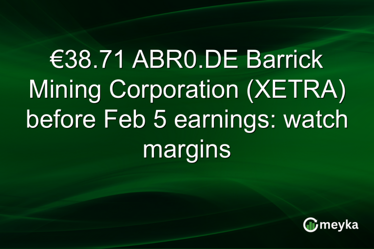 €38.71 ABR0.DE Barrick Mining Corporation (XETRA) before Feb 5 earnings: watch margins