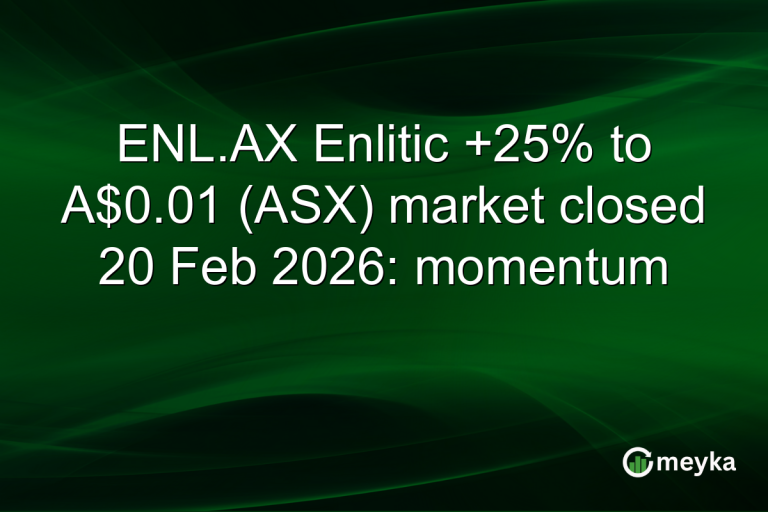 ENL.AX Enlitic +25% to A$0.01 (ASX) market closed 20 Feb 2026: momentum
