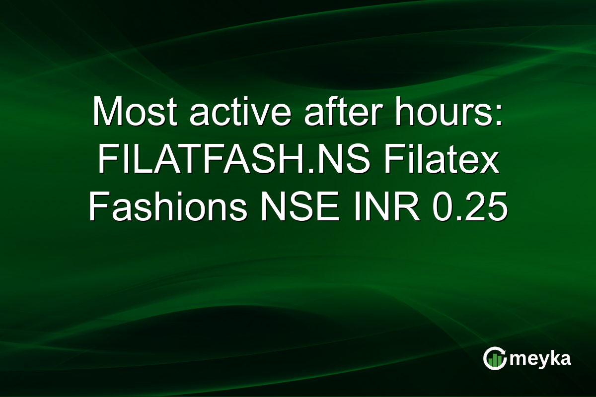 Most active after hours: FILATFASH.NS Filatex Fashions NSE INR 0.25