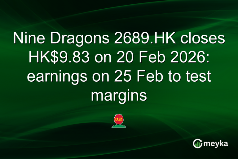 Nine Dragons 2689.HK closes HK$9.83 on 20 Feb 2026: earnings on 25 Feb to test margins