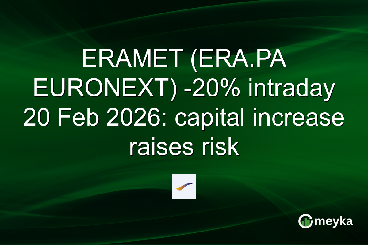 ERAMET (ERA.PA EURONEXT) -20% intraday 20 Feb 2026: capital increase raises risk