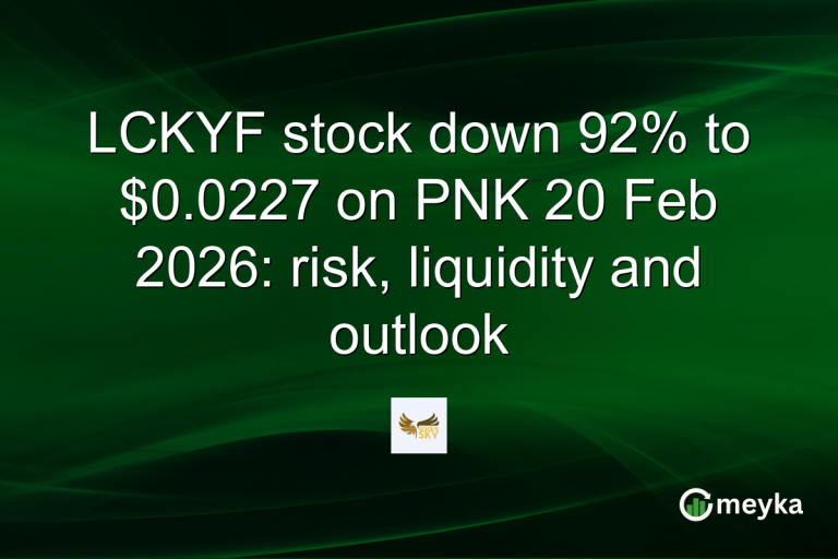LCKYF stock down 92% to $0.0227 on PNK 20 Feb 2026: risk, liquidity and outlook