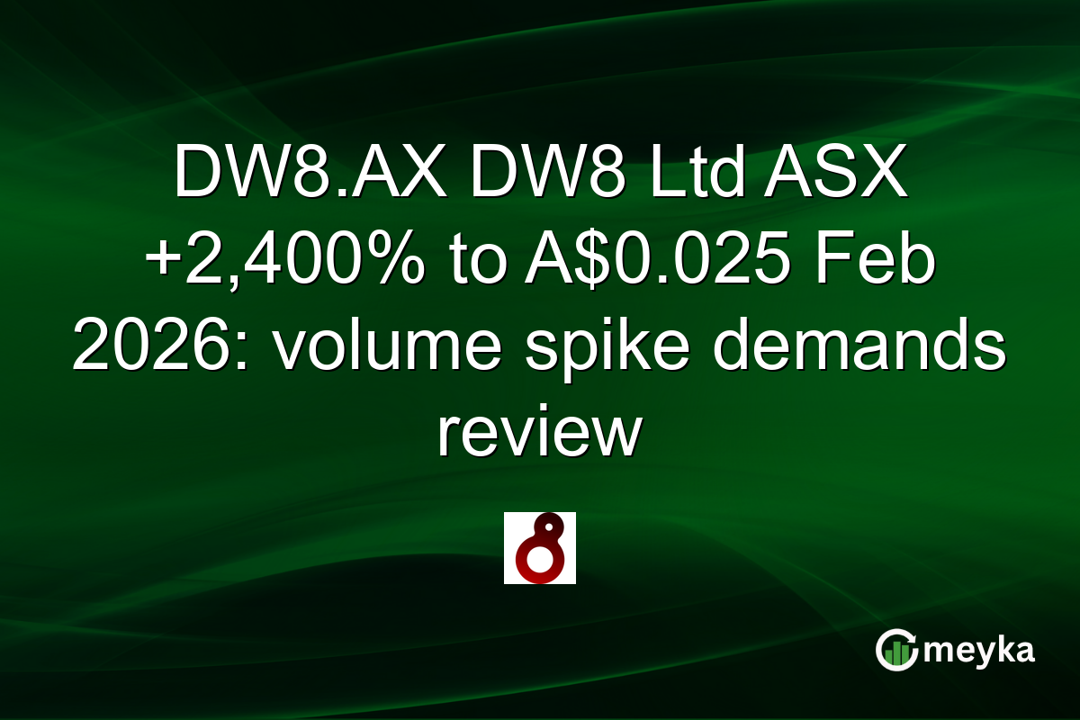 DW8.AX DW8 Ltd ASX +2,400% to A$0.025 Feb 2026: volume spike demands review