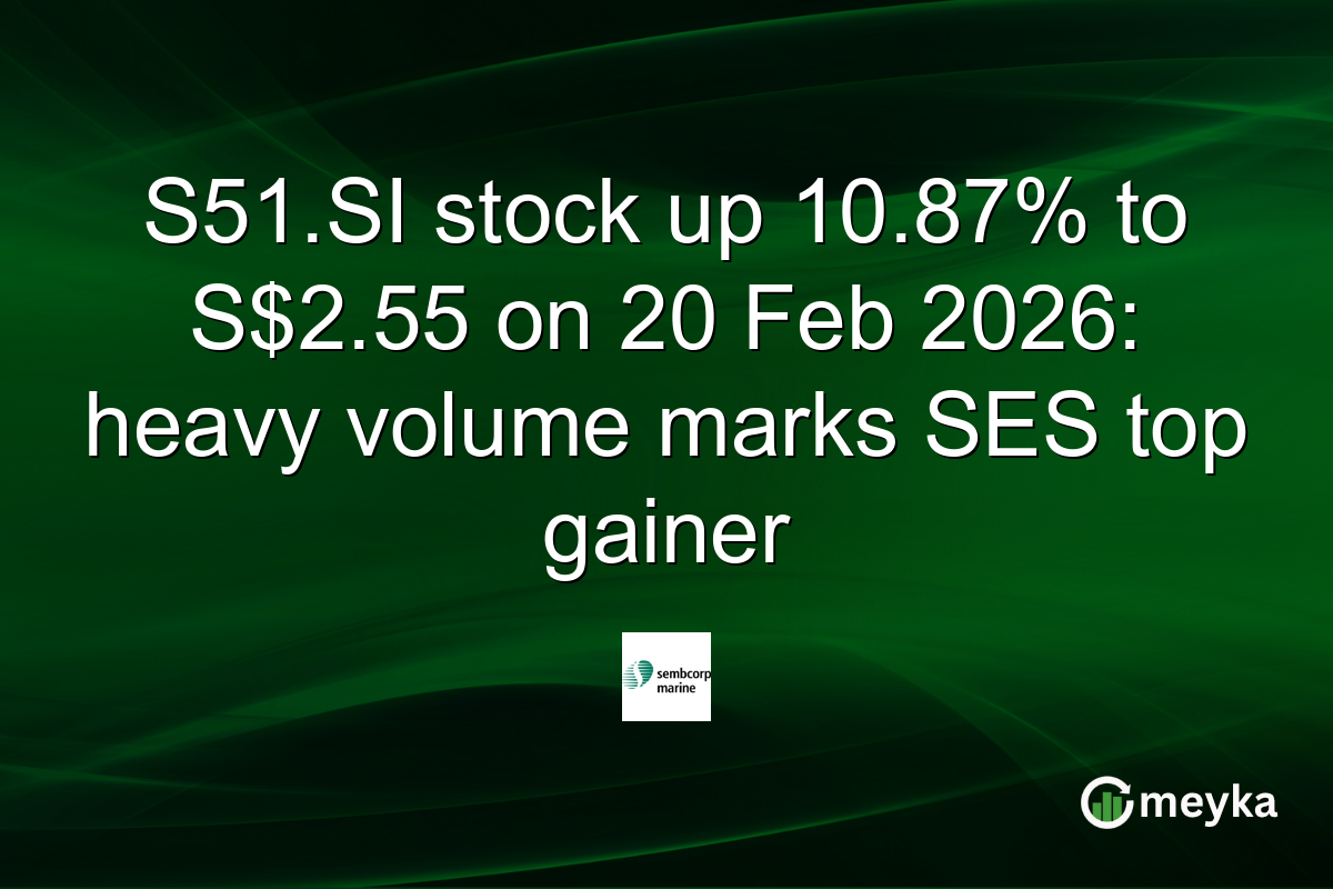 S51.SI stock up 10.87% to S$2.55 on 20 Feb 2026: heavy volume marks SES top gainer