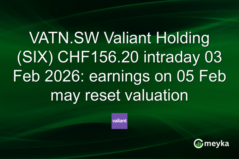 VATN.SW Valiant Holding (SIX) CHF156.20 intraday 03 Feb 2026: earnings on 05 Feb may reset valuation