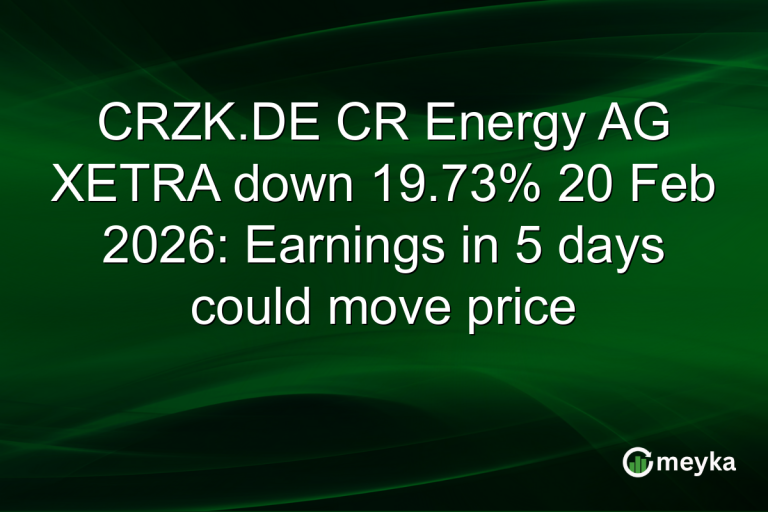 CRZK.DE CR Energy AG XETRA down 19.73% 20 Feb 2026: Earnings in 5 days could move price