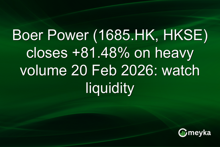 Boer Power (1685.HK, HKSE) closes +81.48% on heavy volume 20 Feb 2026: watch liquidity