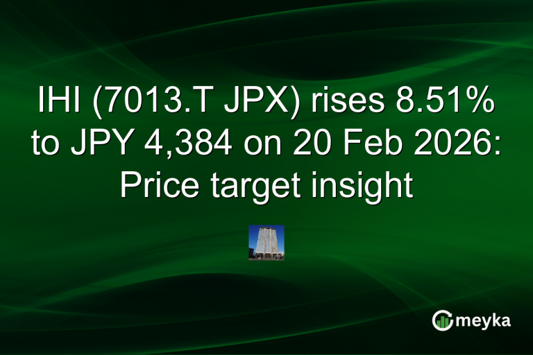 IHI (7013.T JPX) rises 8.51% to JPY 4,384 on 20 Feb 2026: Price target insight