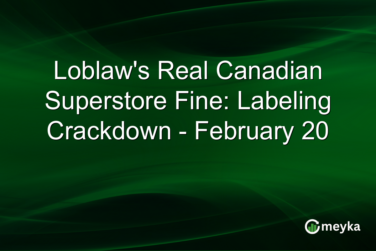 Loblaw's Real Canadian Superstore Fine: Labeling Crackdown - February 20