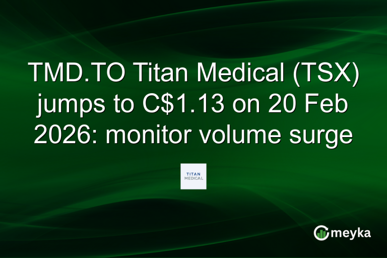 TMD.TO Titan Medical (TSX) jumps to C$1.13 on 20 Feb 2026: monitor volume surge