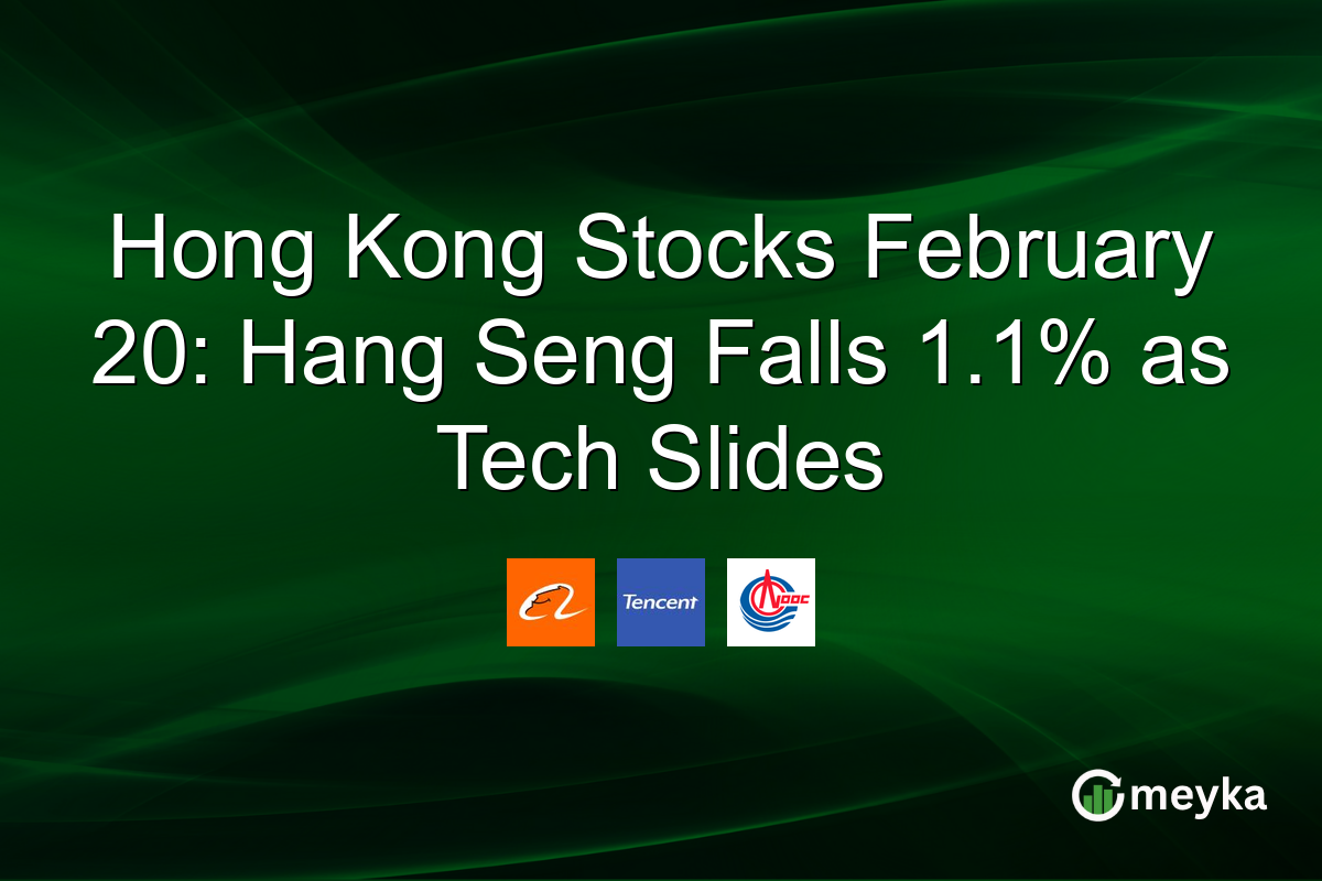 Hong Kong Stocks February 20: Hang Seng Falls 1.1% as Tech Slides