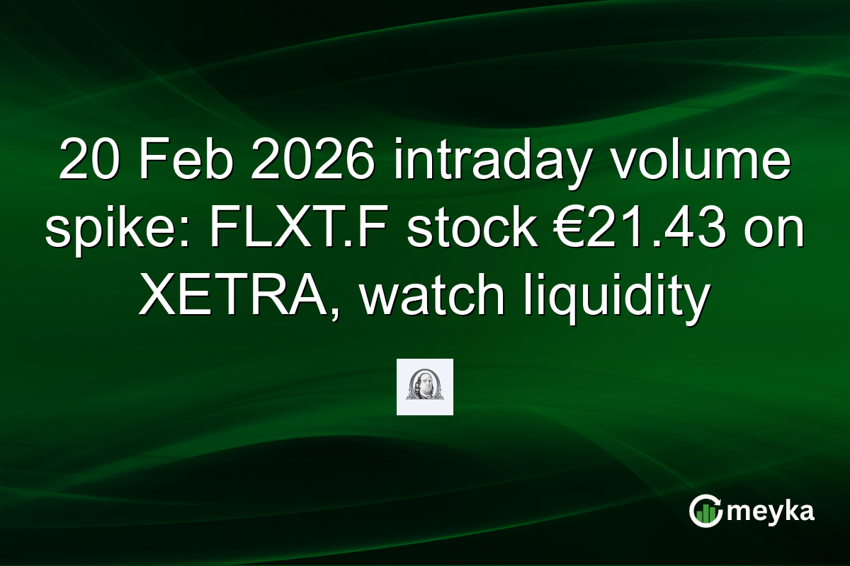 20 Feb 2026 intraday volume spike: FLXT.F stock €21.43 on XETRA, watch liquidity