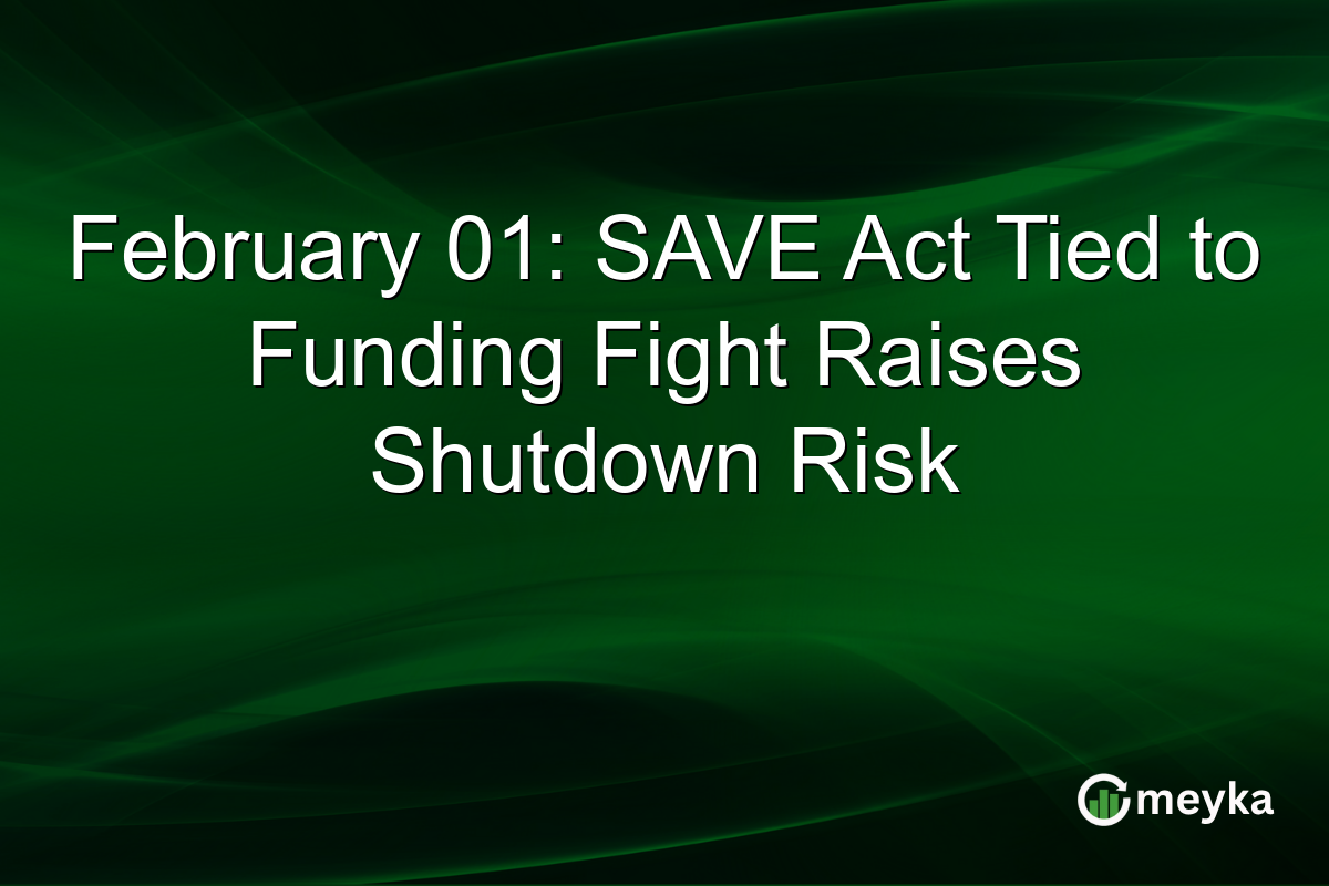 February 01: SAVE Act Tied to Funding Fight Raises Shutdown Risk