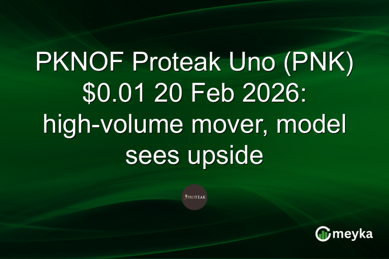 PKNOF Proteak Uno (PNK) $0.01 20 Feb 2026: high-volume mover, model sees upside