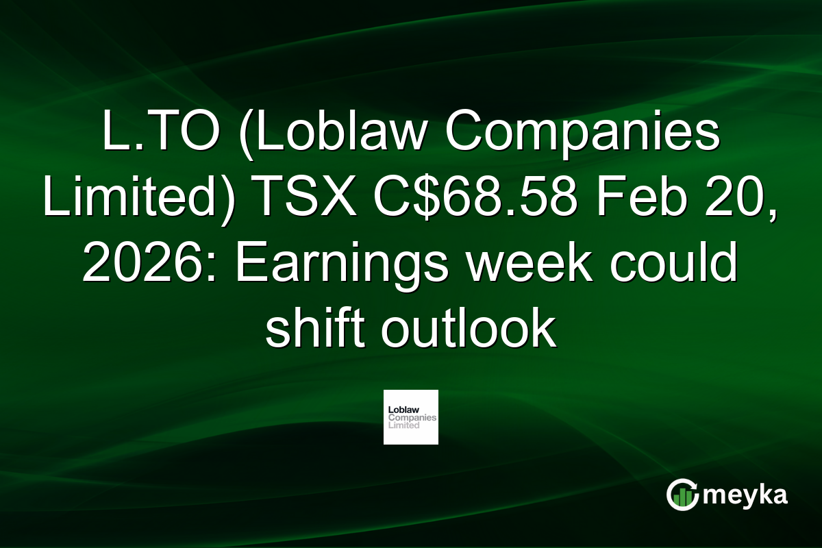 L.TO (Loblaw Companies Limited) TSX C$68.58 Feb 20, 2026: Earnings week could shift outlook