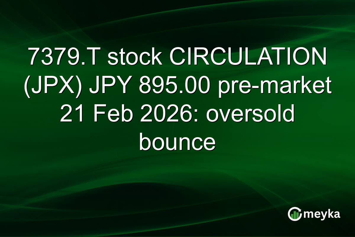 7379.T stock CIRCULATION (JPX) JPY 895.00 pre-market 21 Feb 2026: oversold bounce