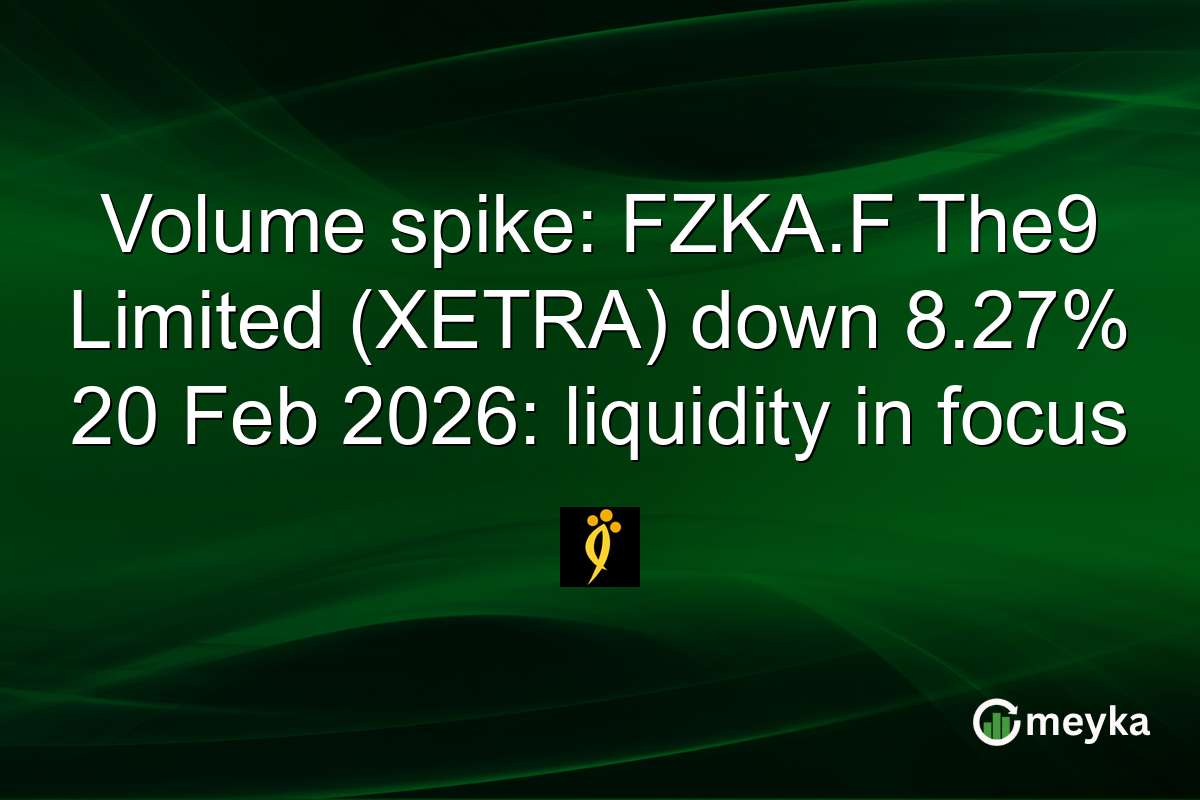 Volume spike: FZKA.F The9 Limited (XETRA) down 8.27% 20 Feb 2026: liquidity in focus