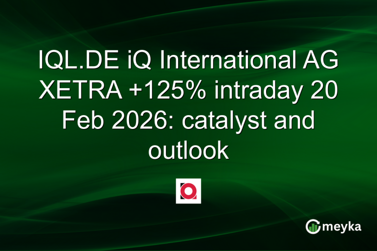 IQL.DE iQ International AG XETRA +125% intraday 20 Feb 2026: catalyst and outlook