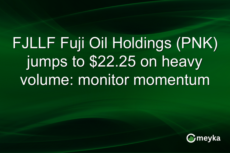 FJLLF Fuji Oil Holdings (PNK) jumps to $22.25 on heavy volume: monitor momentum