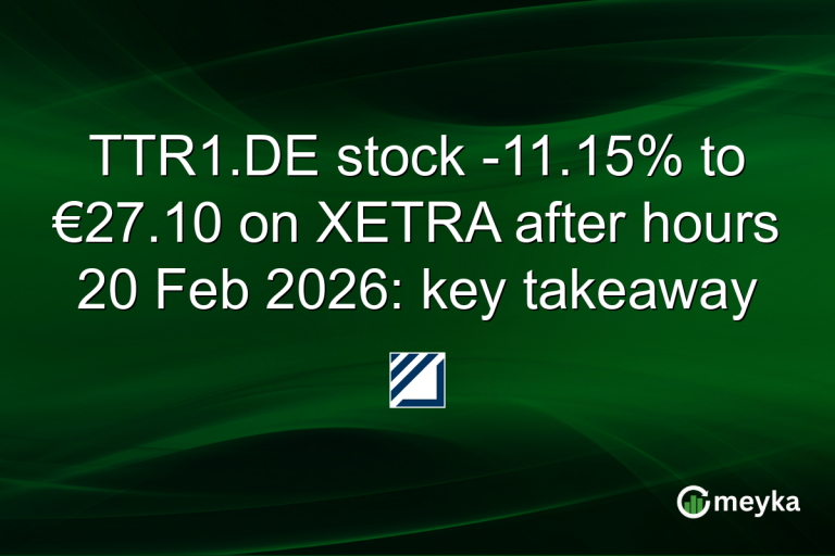 TTR1.DE stock -11.15% to €27.10 on XETRA after hours 20 Feb 2026: key takeaway