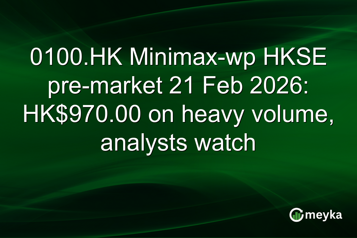 0100.HK Minimax-wp HKSE pre-market 21 Feb 2026: HK$970.00 on heavy volume, analysts watch