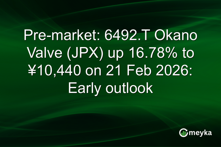 Pre-market: 6492.T Okano Valve (JPX) up 16.78% to ¥10,440 on 21 Feb 2026: Early outlook