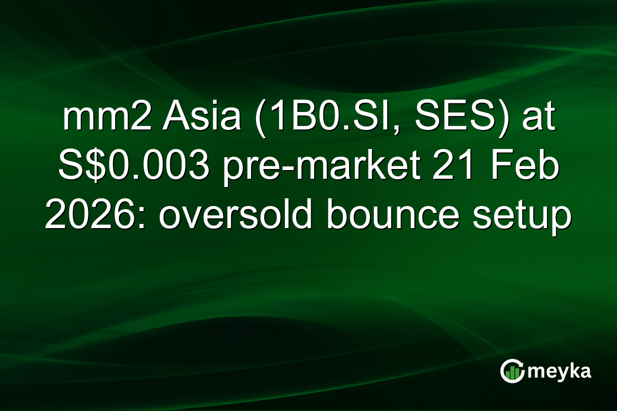 mm2 Asia (1B0.SI, SES) at S$0.003 pre-market 21 Feb 2026: oversold bounce setup