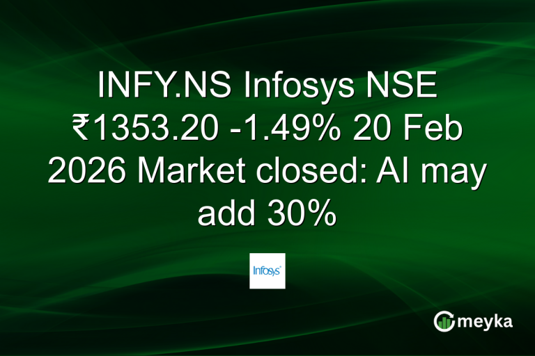INFY.NS Infosys NSE ₹1353.20 -1.49% 20 Feb 2026 Market closed: AI may add 30%