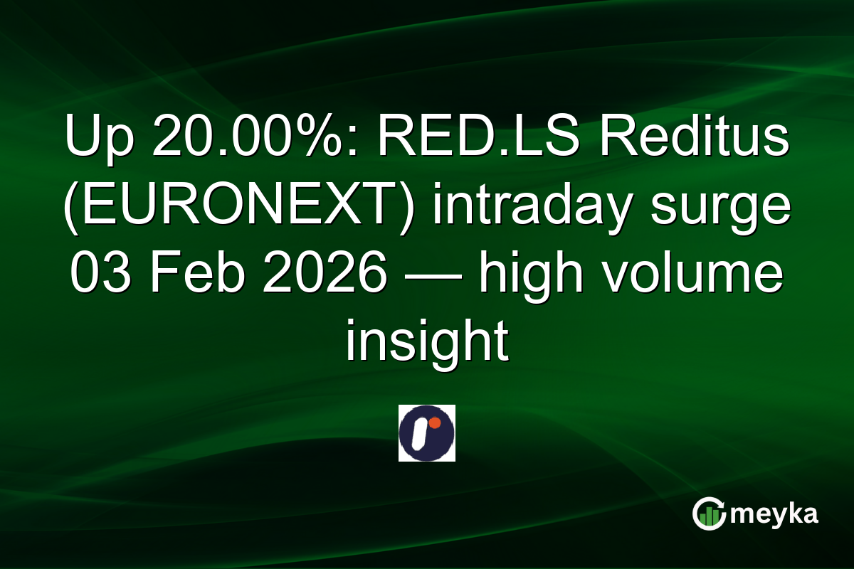 Up 20.00%: RED.LS Reditus (EURONEXT) intraday surge 03 Feb 2026 — high volume insight
