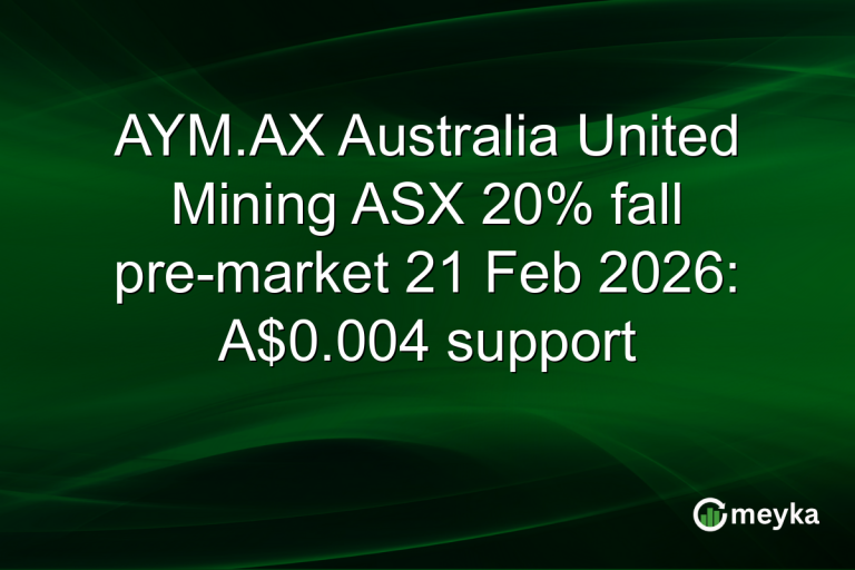 AYM.AX Australia United Mining ASX 20% fall pre-market 21 Feb 2026: A$0.004 support