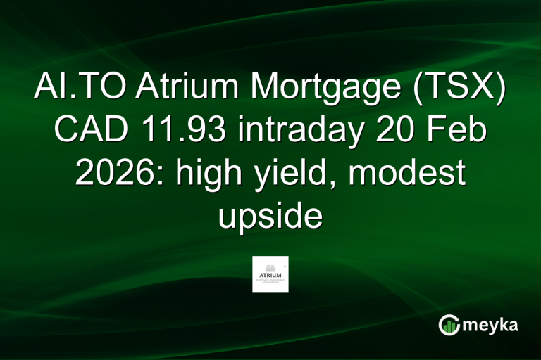 AI.TO Atrium Mortgage (TSX) CAD 11.93 intraday 20 Feb 2026: high yield, modest upside
