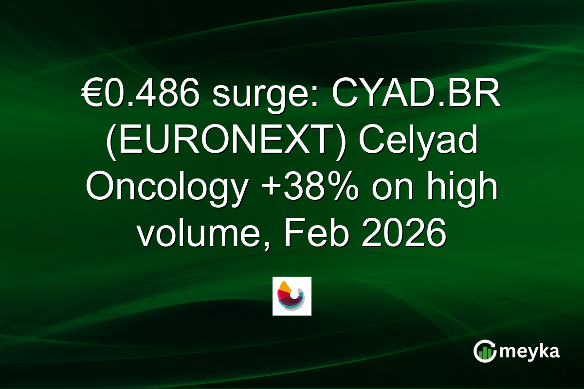 €0.486 surge: CYAD.BR (EURONEXT) Celyad Oncology +38% on high volume, Feb 2026