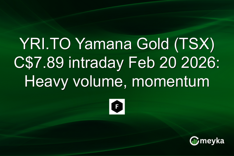 YRI.TO Yamana Gold (TSX) C$7.89 intraday Feb 20 2026: Heavy volume, momentum