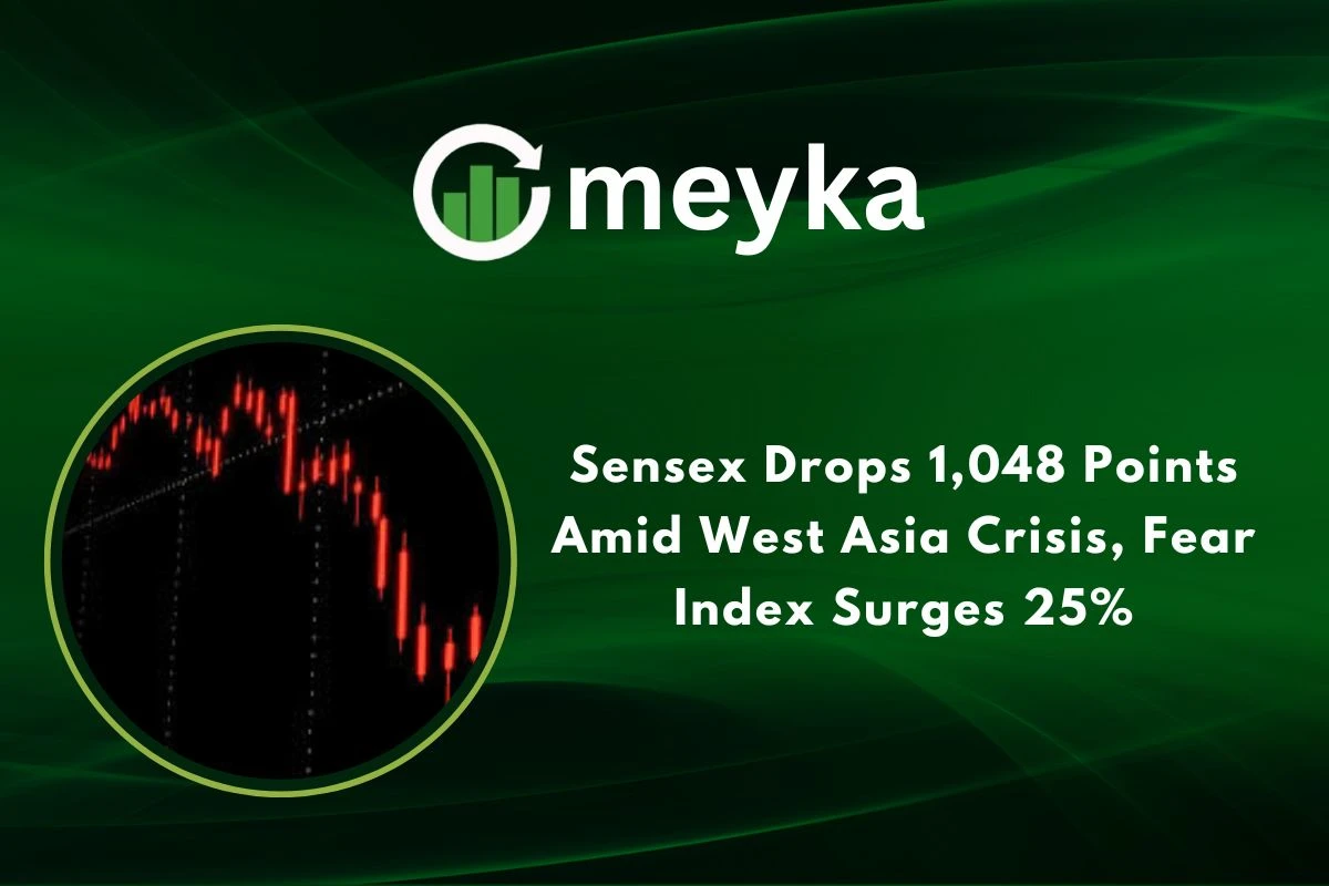Sensex Drops 1,048 Points Amid West Asia Crisis, Fear Index Surges 25%
