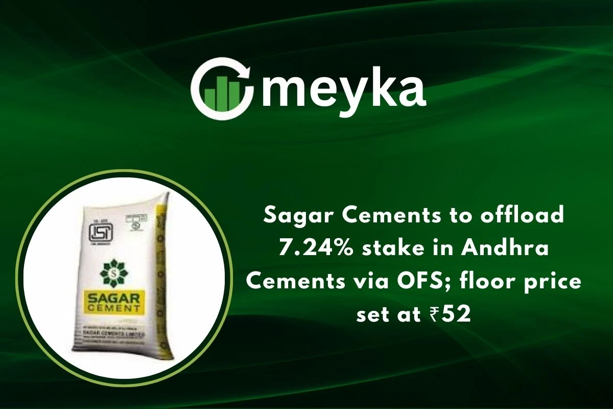 Sagar Cements to offload 7.24% stake in Andhra Cements via OFS; floor price set at ₹52