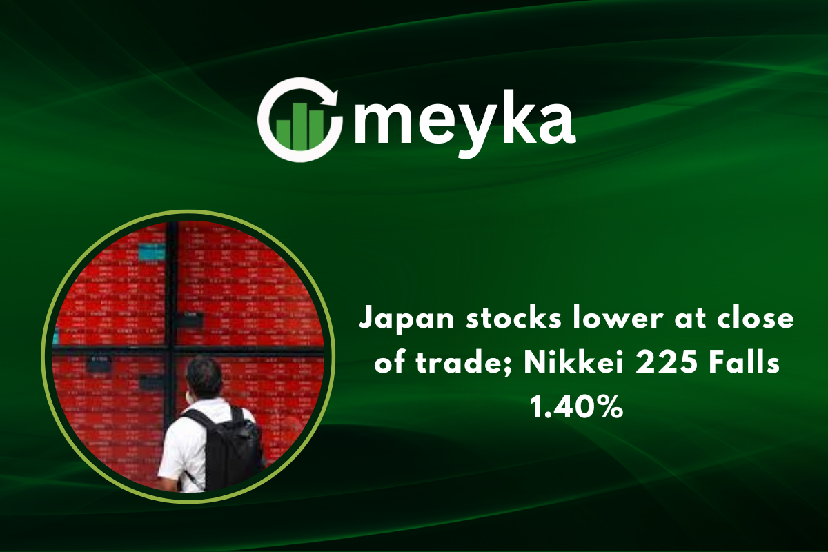 Japan stocks lower at close of trade; Nikkei 225 Falls 1.40%